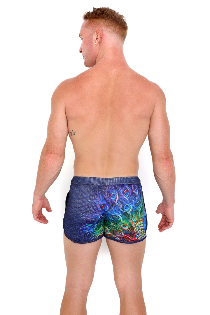 Peacock Rainbow Midnight Mesh Short