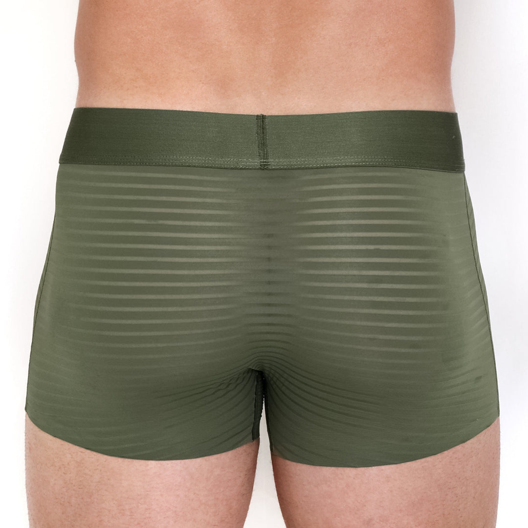 Just The Bones Sheer Olive Stripe Trunk