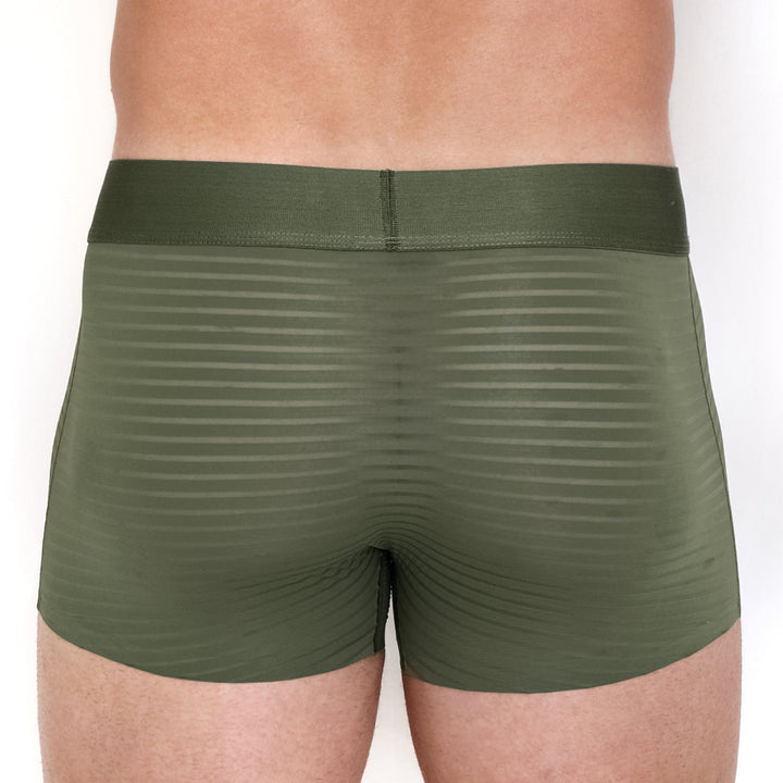 Just The Bones Sheer Olive Stripe Trunk