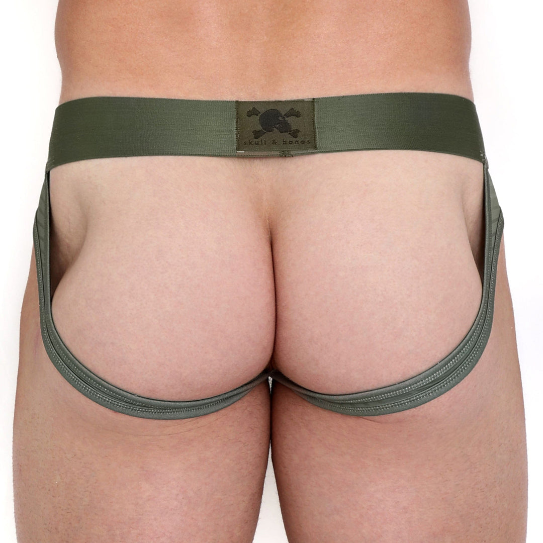 Just The Bones Sheer Olive Stripe Y Jock