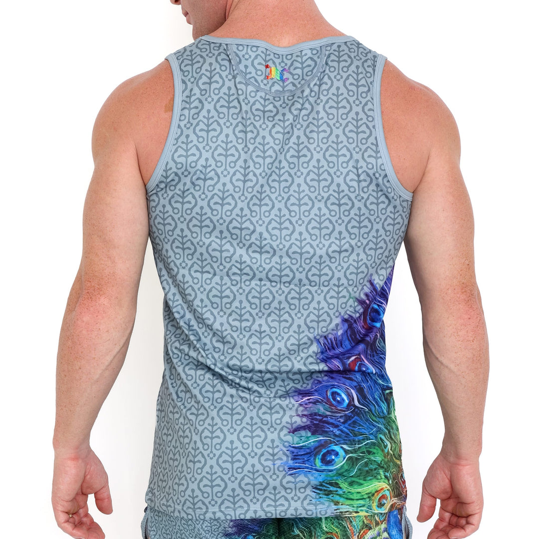 Peacock Rainbow Grey Tank