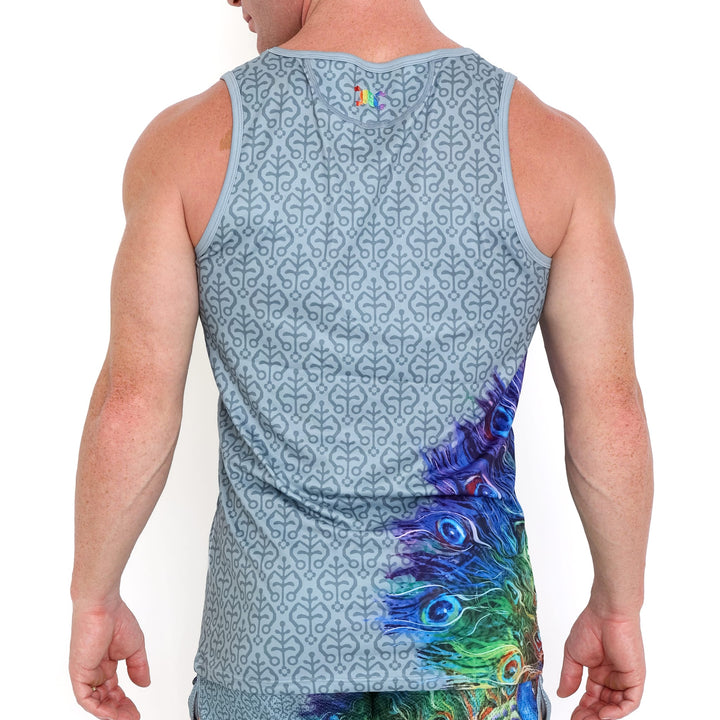 Peacock Rainbow Grey Tank