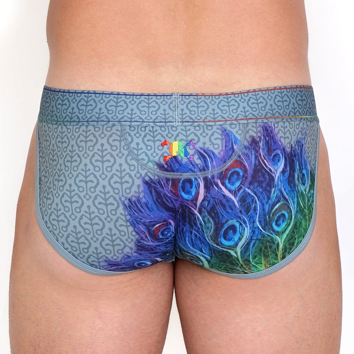 Peacock Rainbow Grey Sport Brief