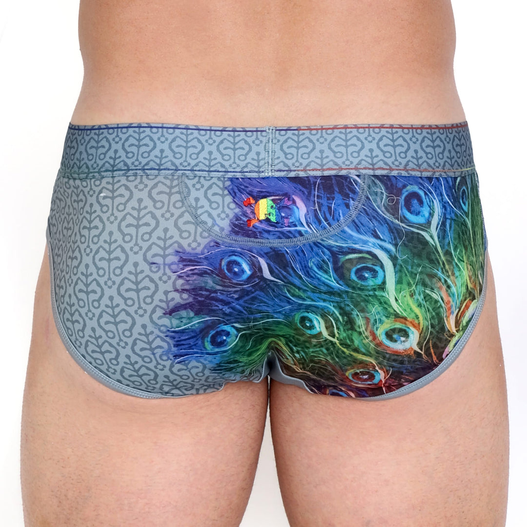 Peacock Rainbow Grey Brief