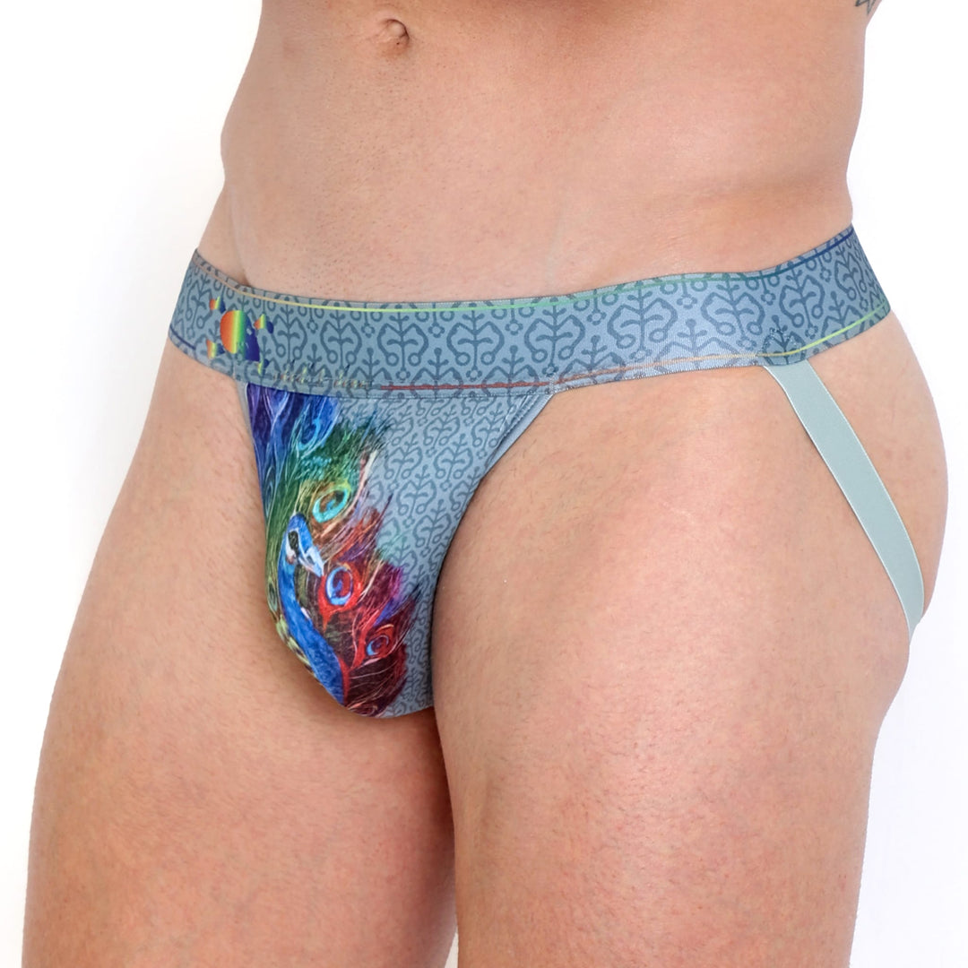 Peacock Rainbow Grey Jock