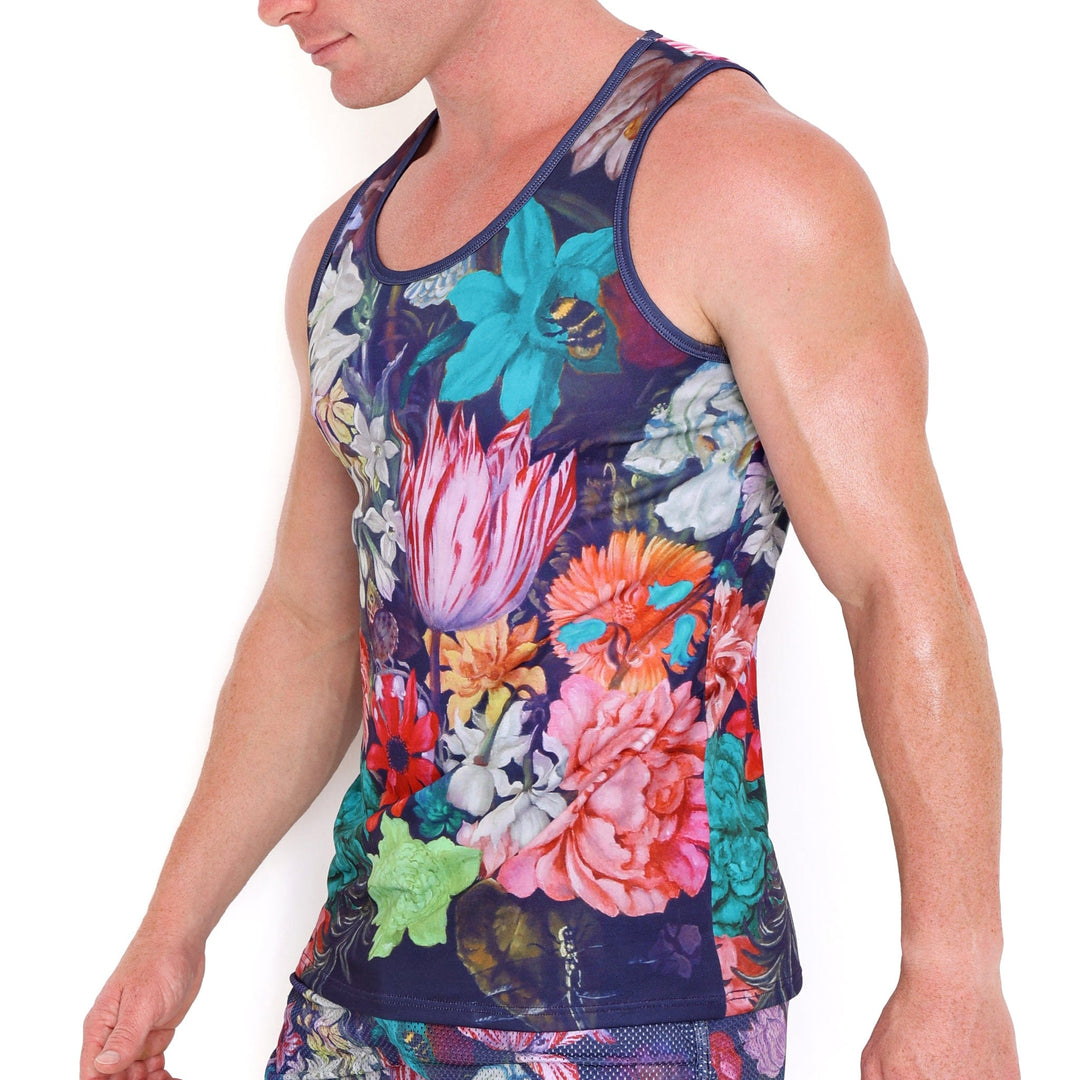 New Hand Painted Floral Bouquet Tank