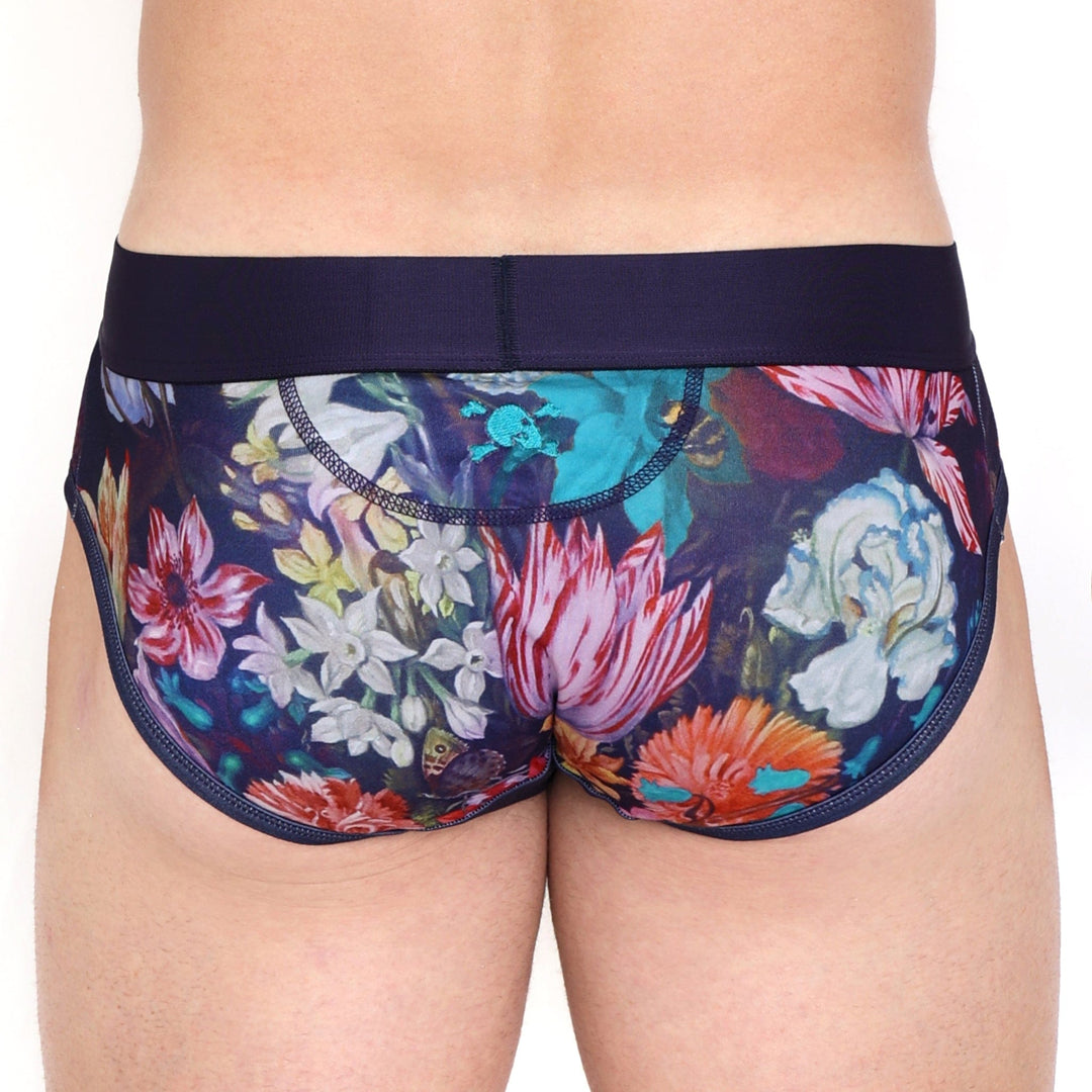 New Hand Painted Floral Bouquet Brief