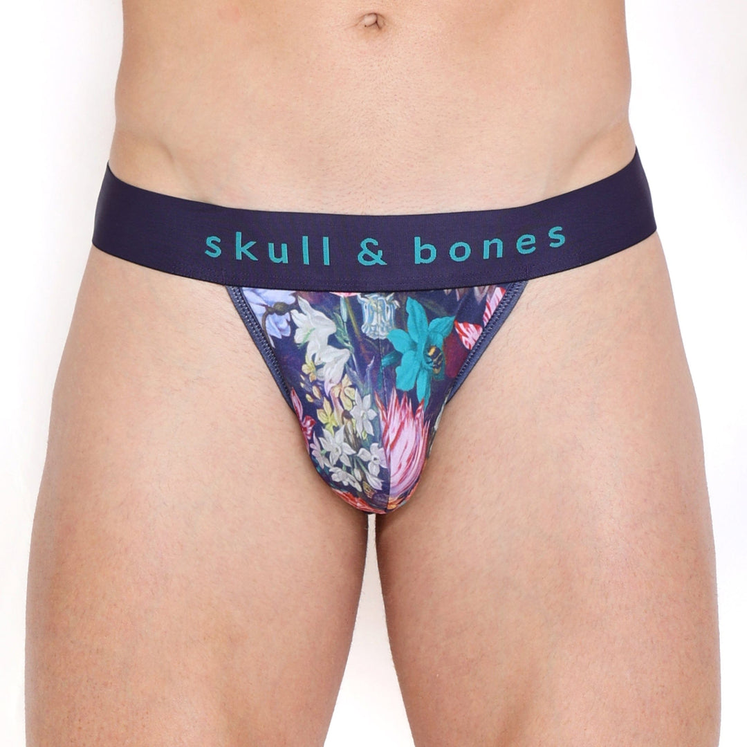 New Hand Painted Floral Bouquet Thong