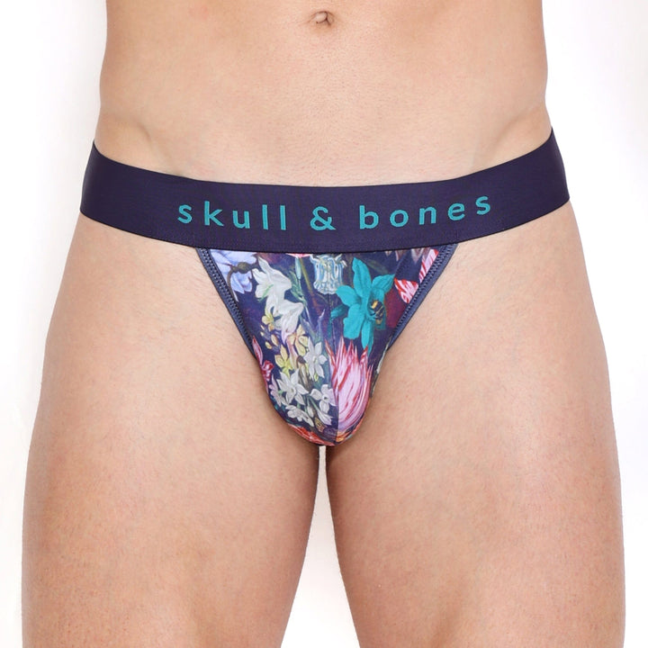 New Hand Painted Floral Bouquet Thong
