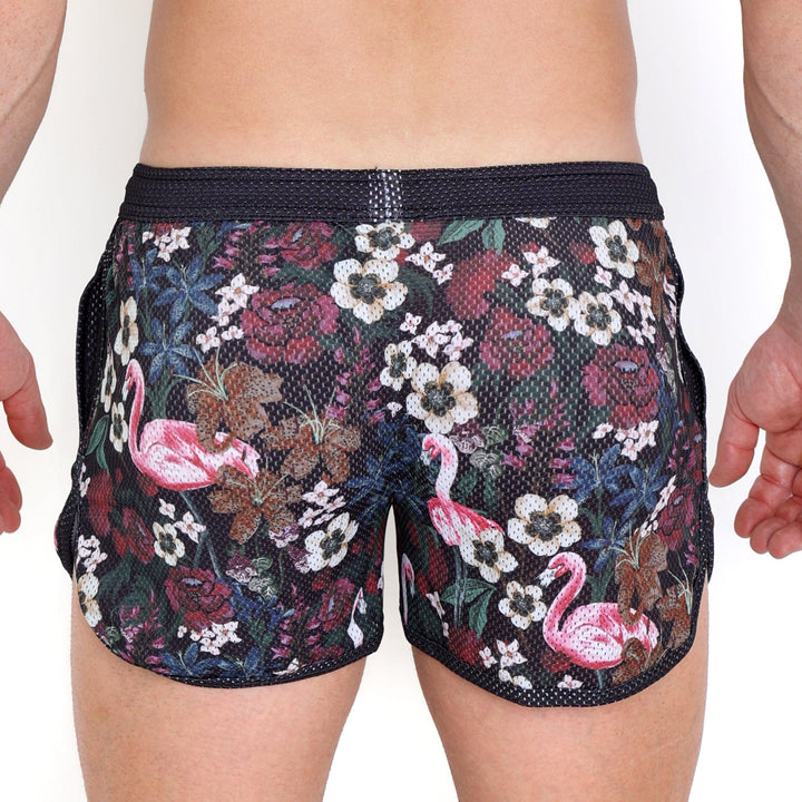 Floral Flamingo Mesh Short
