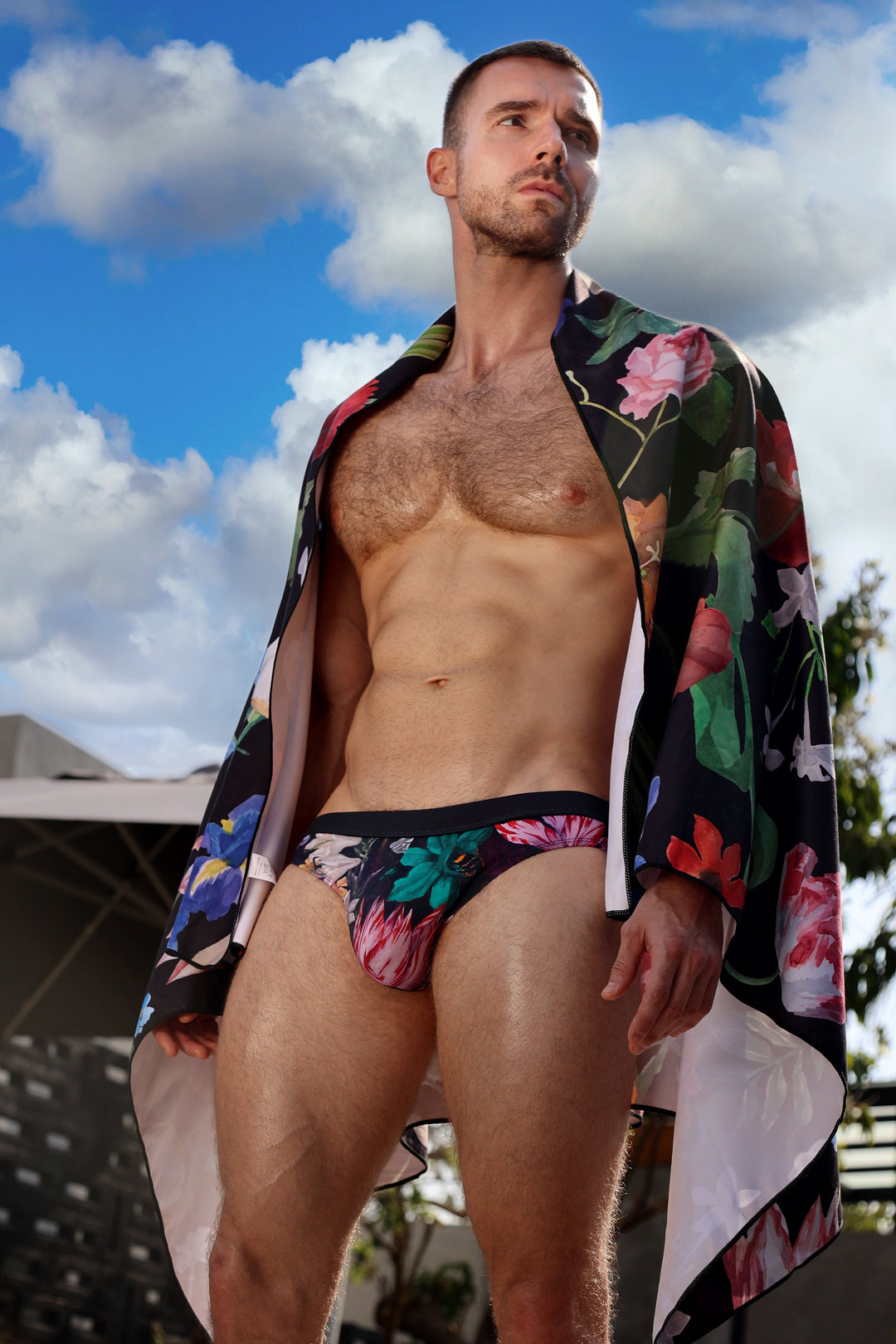 Hand Painted Dutch Floral Towel