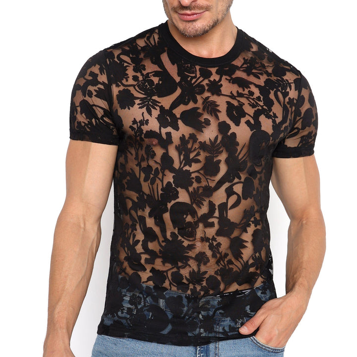 Dutch Floral Burnout Tee Black