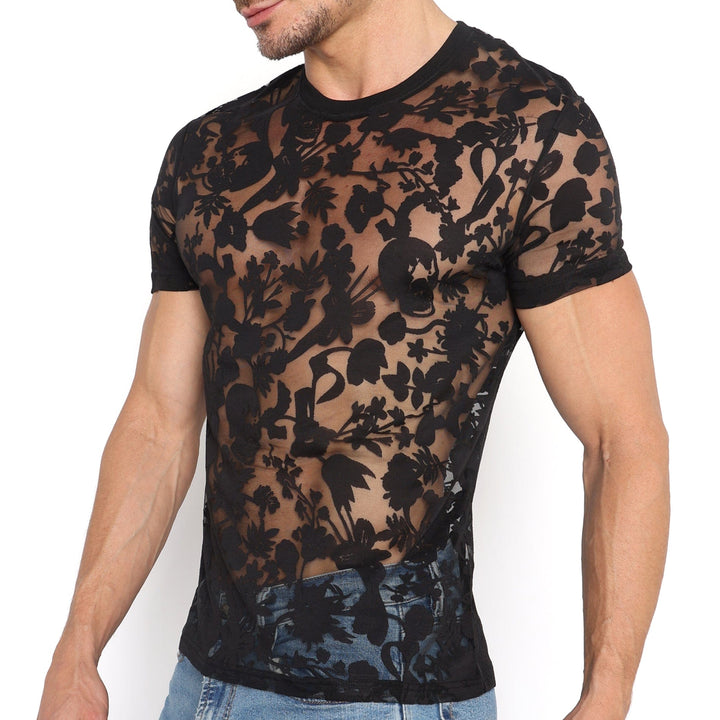 Dutch Floral Burnout Tee Black