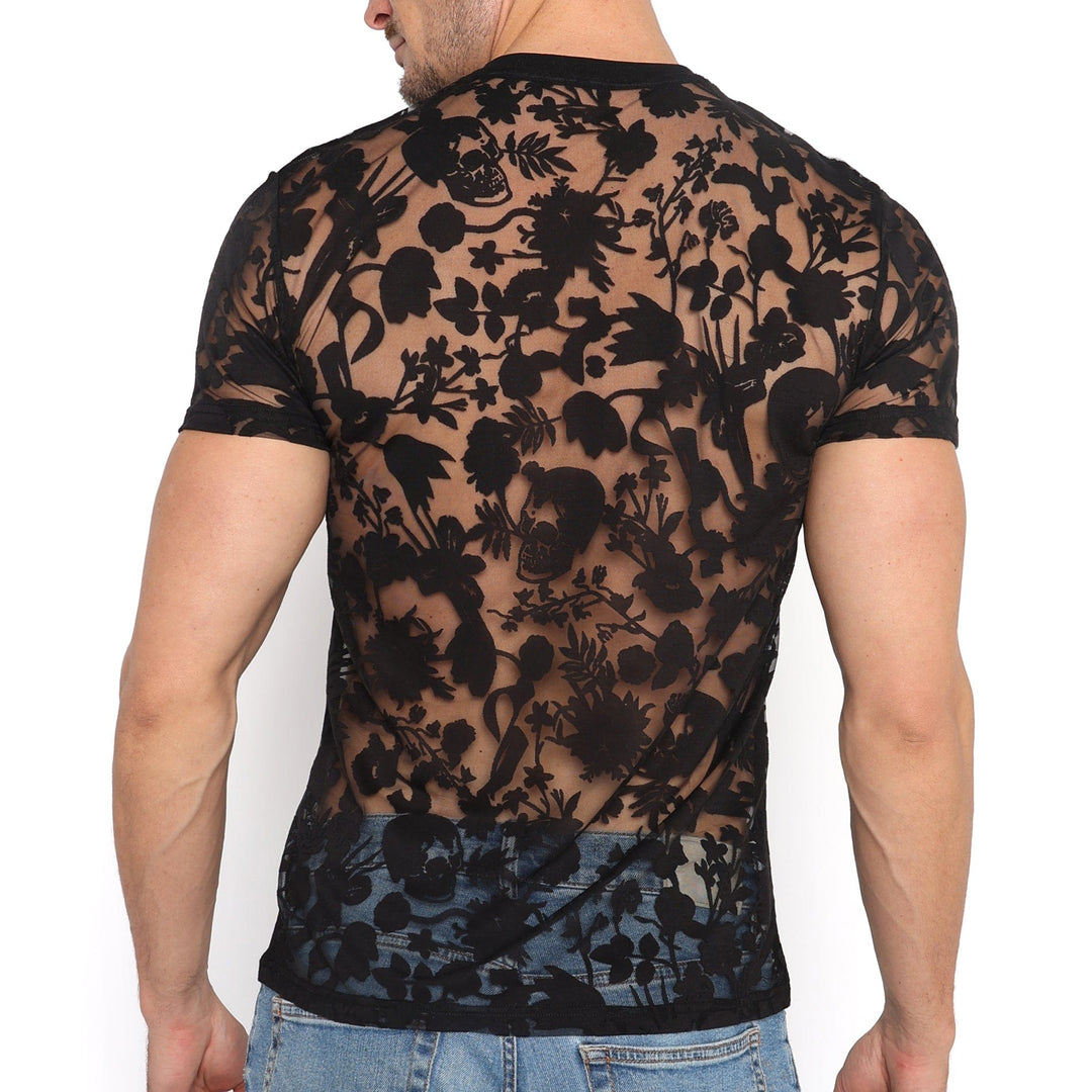 Dutch Floral Burnout Tee Black