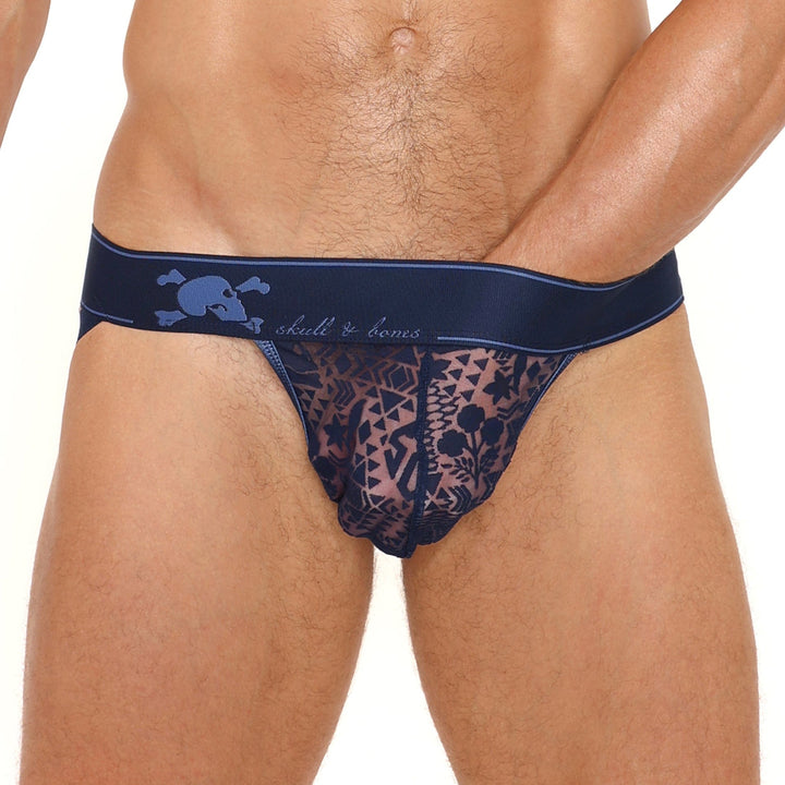 Skull and Bones Burnout Thong Midnight