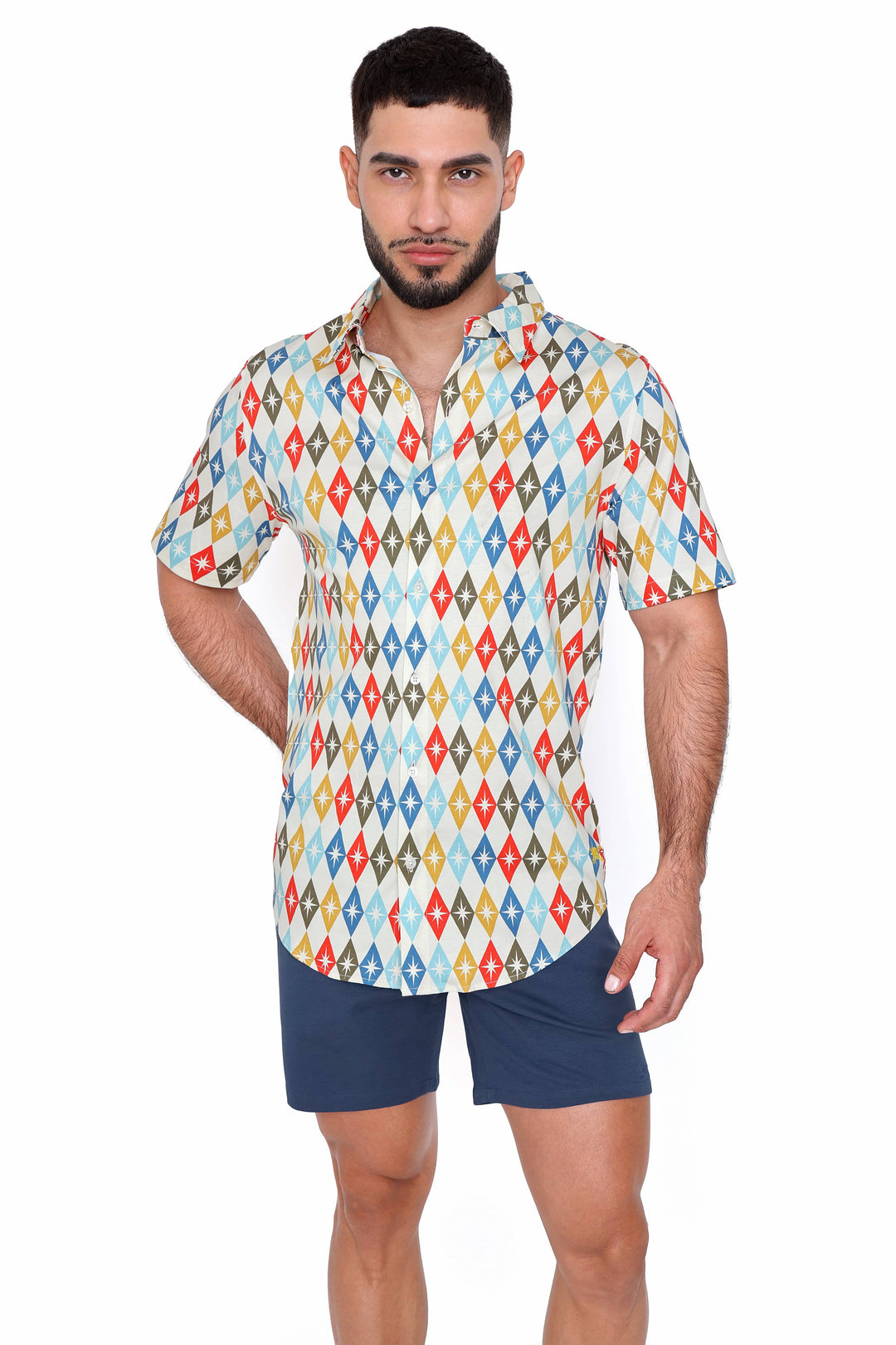 Retro Diamond Knit Shirt