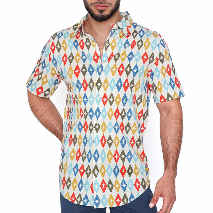 Retro Diamond Knit Shirt