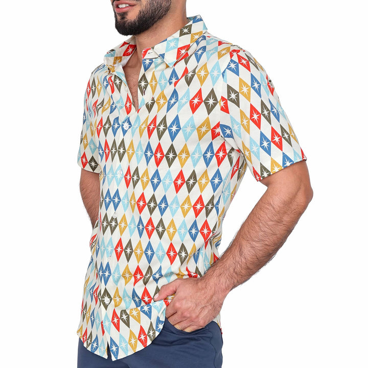 Retro Diamond Knit Shirt