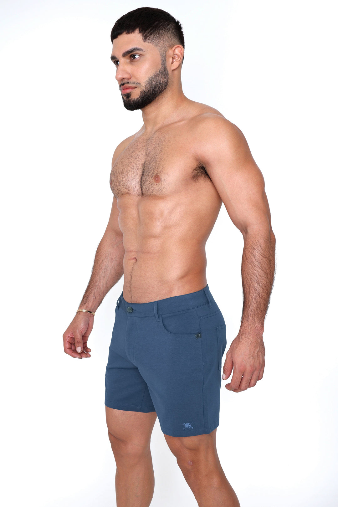 Logo Knit Stretch Short Ocean Blue
