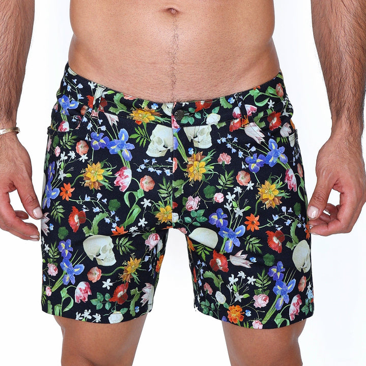 Hand Painted Dutch Floral Knit Short