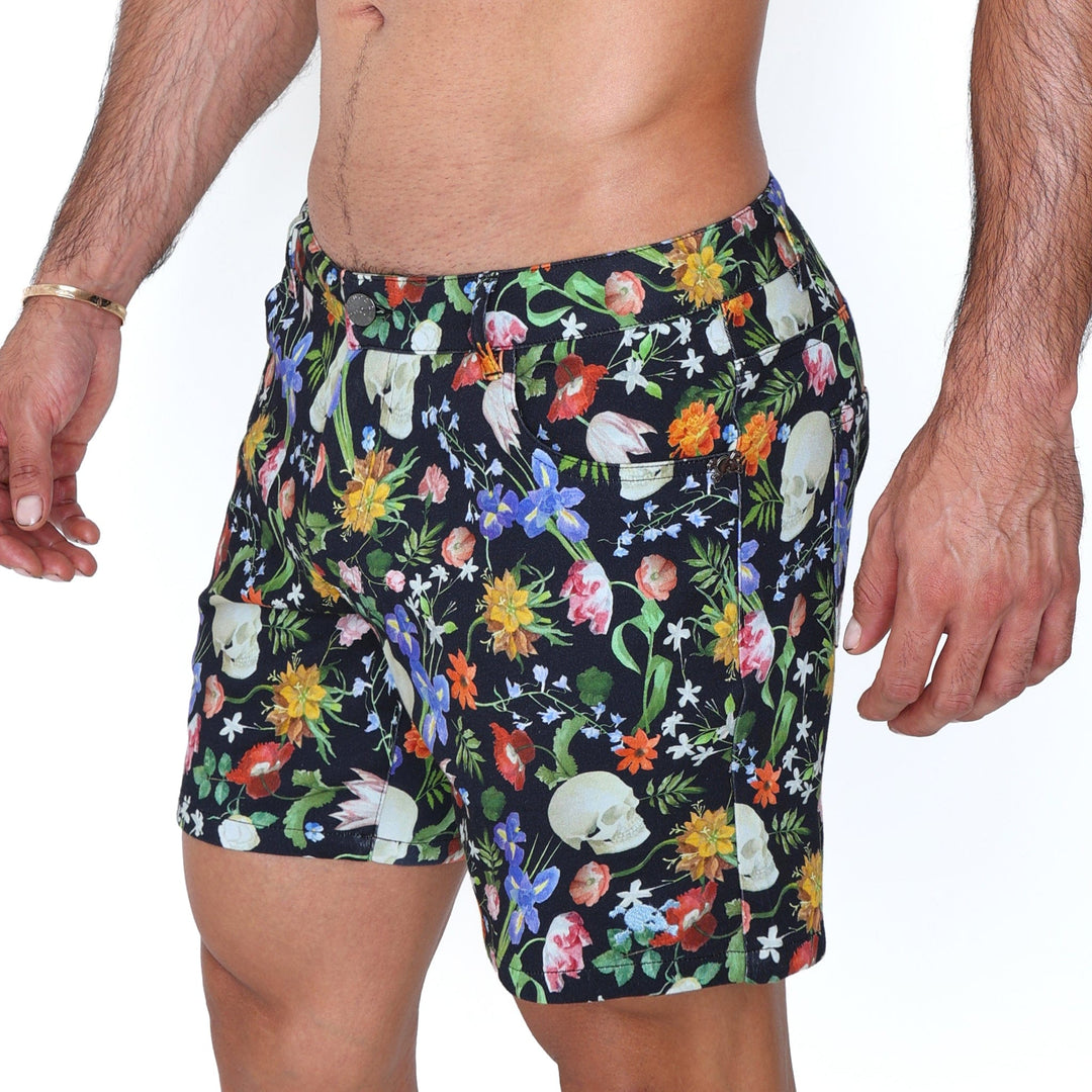 Hand Painted Dutch Floral Knit Short