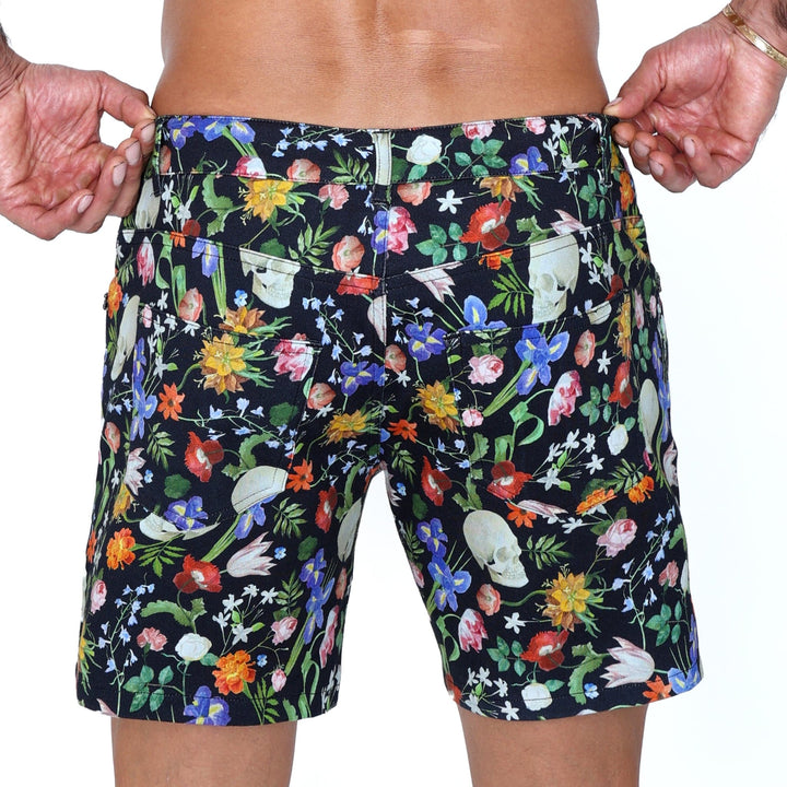 Hand Painted Dutch Floral Knit Short