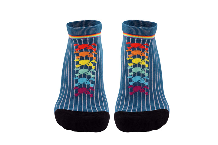 Pride Skull & Bones No Show Socks Blue