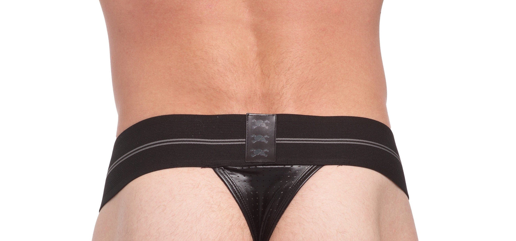 (jk5q) Men's Quilted Leather Thong