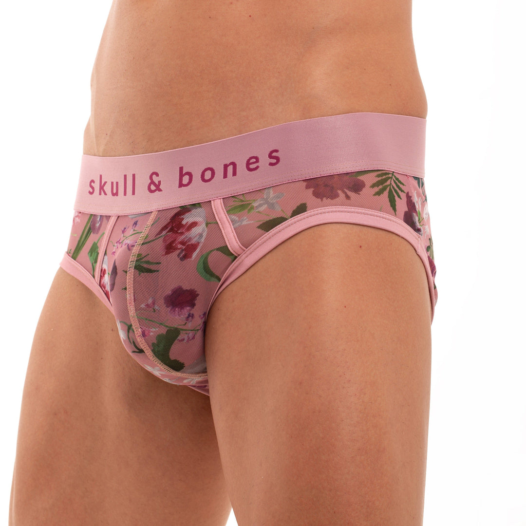 Men's Floral Brief Underwear - Hand-Painted Dutch Floral Brief – Skull and  Bones