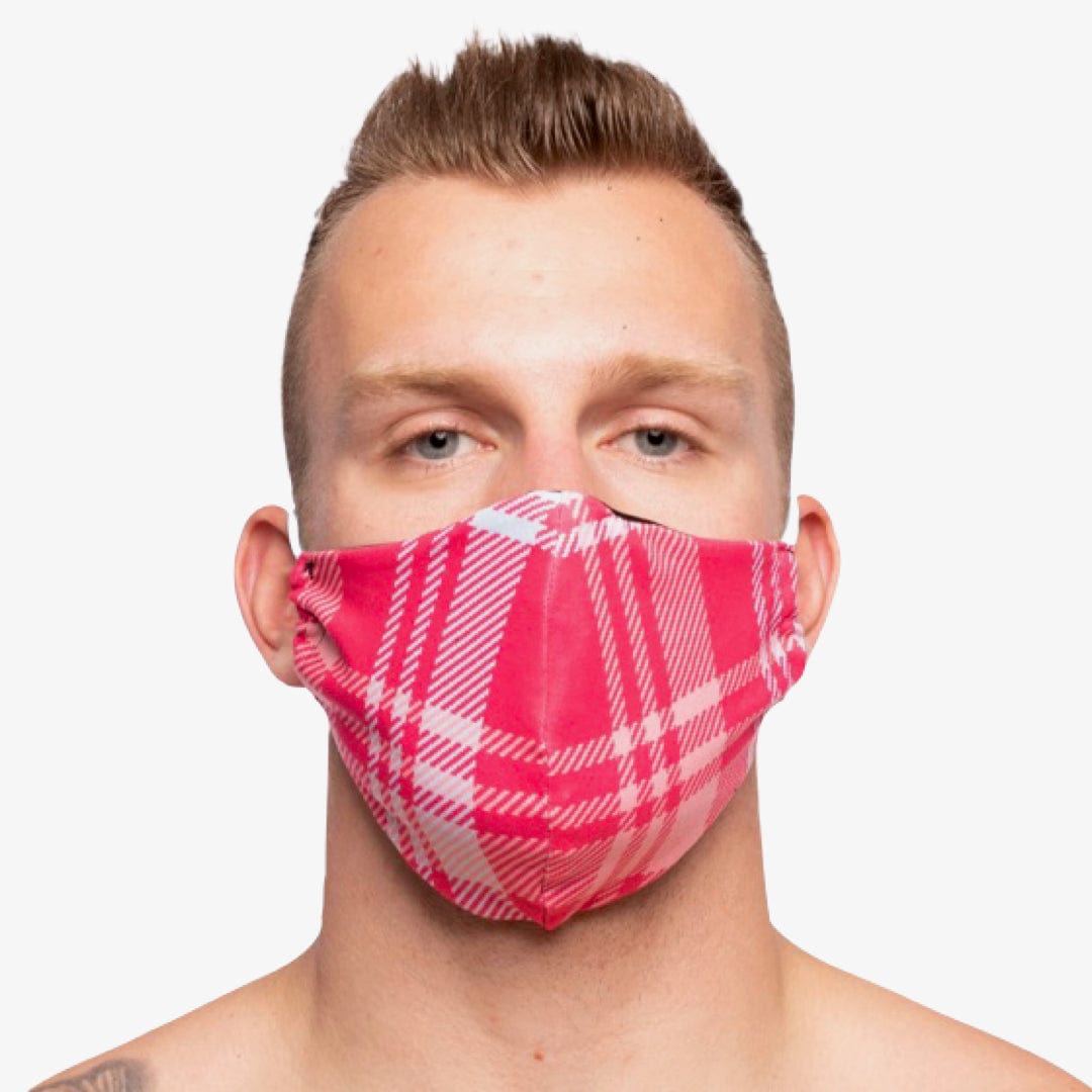 Pink Plaid Mask
