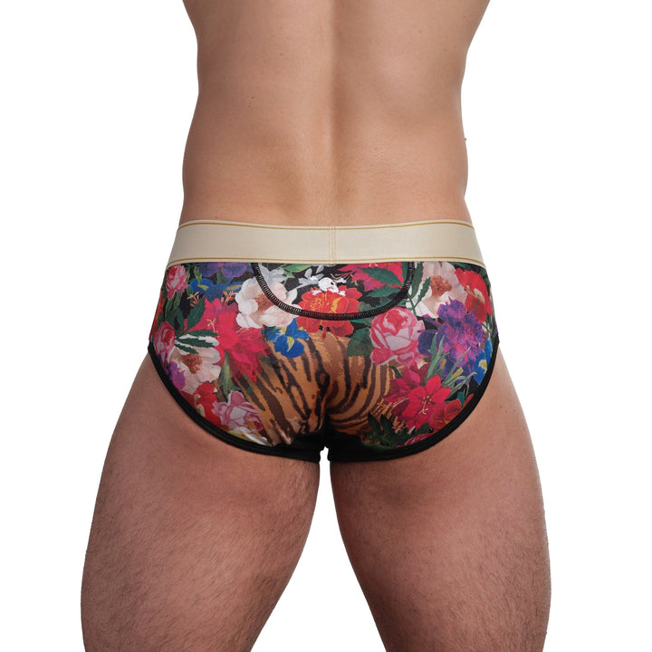 Hand Painted Floral Tiger Brief