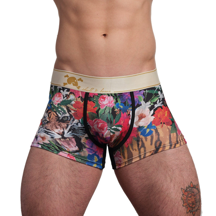 Hand Painted Floral Tiger Trunk