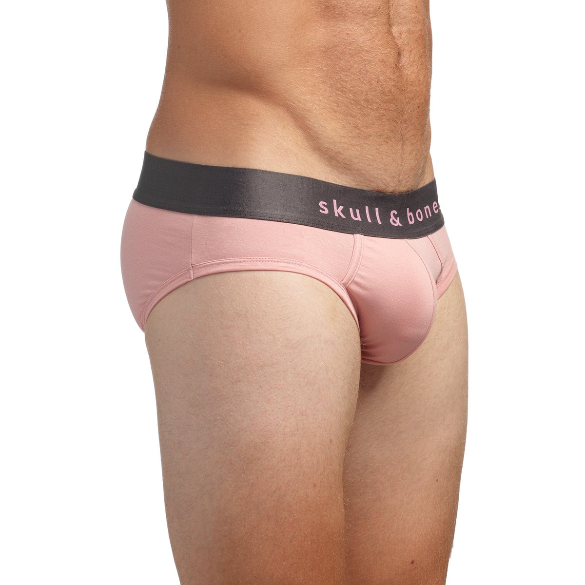 Mens Pink Bikini Underwear Just the Bones Brief Pink and Grey Skull